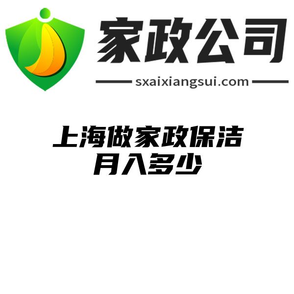 上海做家政保洁月入多少