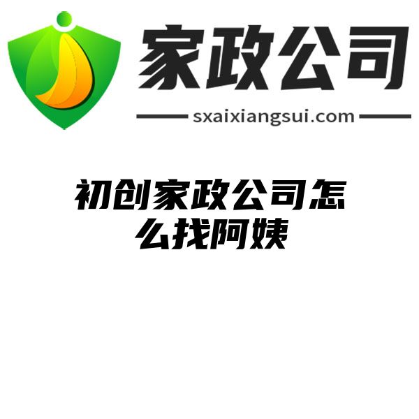 初创家政公司怎么找阿姨